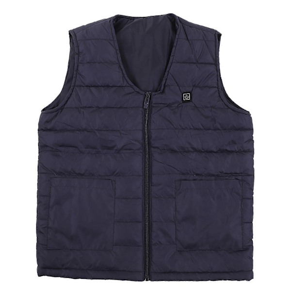 Opvarmet Vest V-hals Smart Konstant Temperatur Åndbar Varm Varmevest til Vinter Kongeblå 4XL