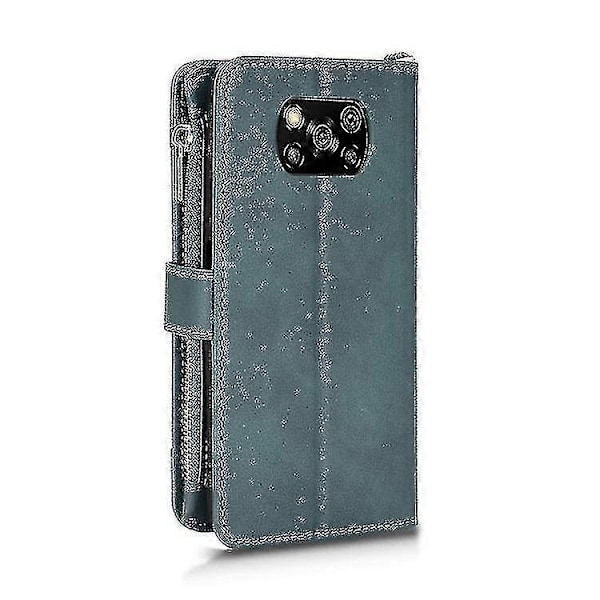 För Xiaomi Poco X3 Nfc / Poco X3 Pro Litchi Textur Dragkedja Läder Telefonfodral Green
