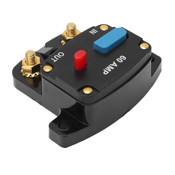 Bilstereo Strømbryter Manuell Reset Sikring Inline Inverter Holder for Bilstereoanlegg Båt Lastebiler Busser 60A