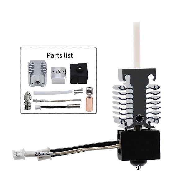 För -V3 SE Hotend Munstycks-kit Bimetallrör+Kopparpläterat Munstycke 0.4mm 24V 40W Värmeblock Extruder Hotend Kit