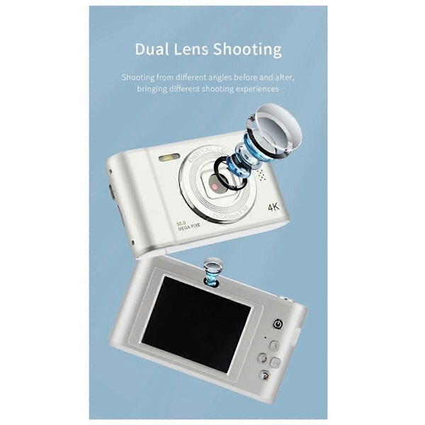 1080P HD Digitalt Kamera Barnekamera Kompakt Mini Kamera for Nybegynnerfotografering Selfie Sølv