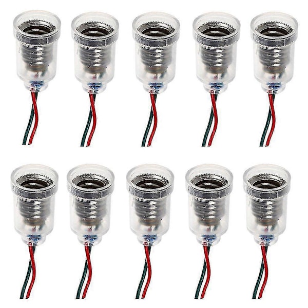 10st E10 Lampsockel LED Skruvmontering Små Glödlampor Hållare Ljussockel Med Trådsockel För Krets Ex