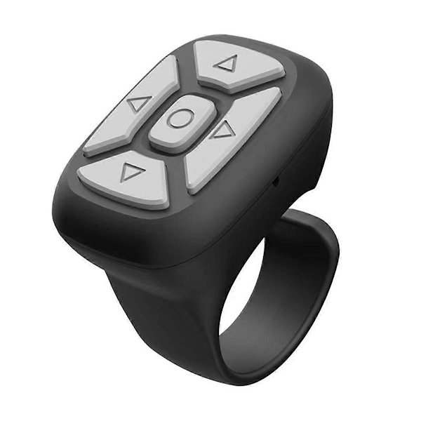 Trådlös Bluetooth Fjärrkontroll Mobiltelefon Selfie Kontroll Ring Mobiltelefon Fjärrkontroll Svart