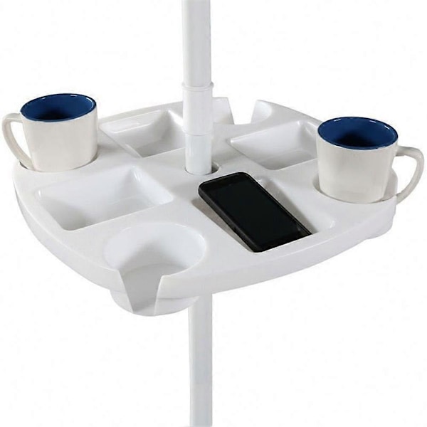 Strandparasol Bordbakker med 4 Kopholdere Strand Snacks Drikkevarebakke til Camping Swimmingpool Picnic Terrasse Have