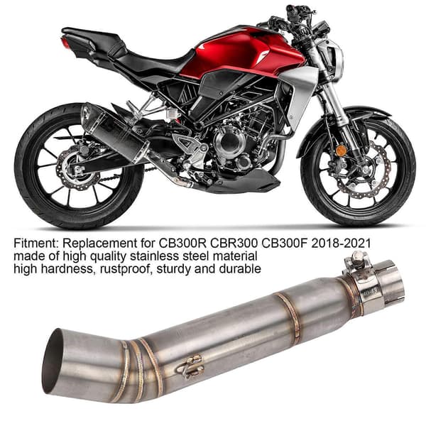 Motorsykkel Eksos Midtrør Rustfritt Stål Koblingsrør Erstatning for CB300R CBR300 CB300F 2018?2021