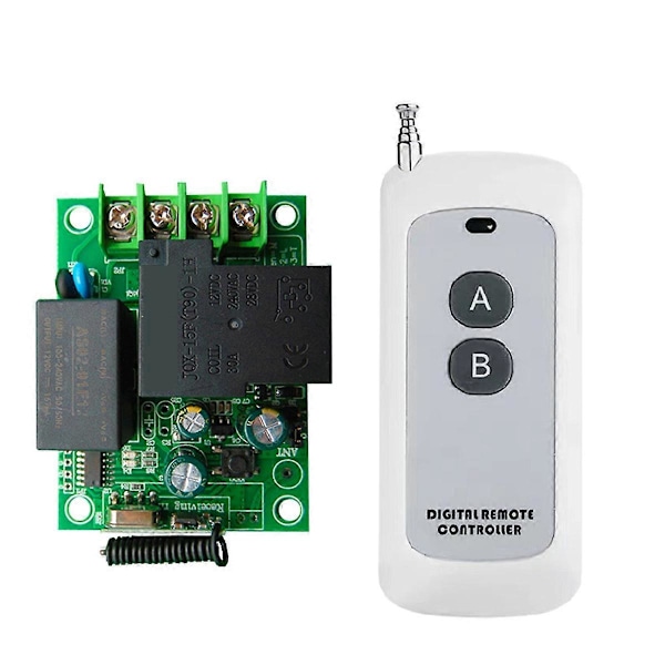 433MHz Universaali Langaton Kaukosäädin Kytkin AC220V Relemoduuli ja 1000m Lähetin Valolle/Autotallin Portille/Moottorille