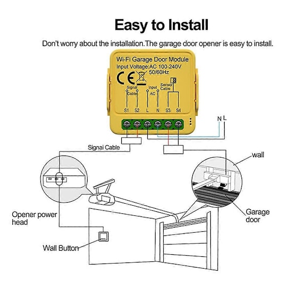 Tuya Garageportåbner Kontrolmodul Fjernbetjening Switch Smart Life App Arbejd med Alexa Home Assistant Zigbee