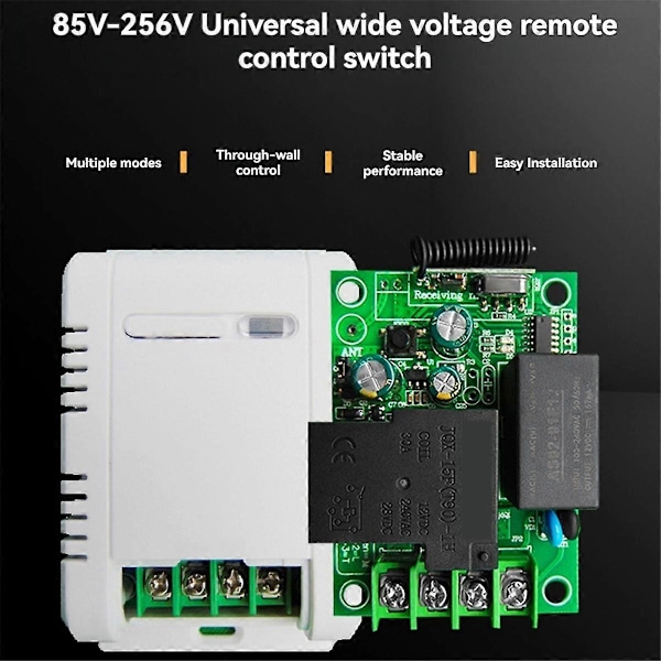 433MHz Universaali Langaton Kaukosäädin Kytkin AC220V Relemoduuli ja 1000m Lähetin Valolle/Autotallin Portille/Moottorille