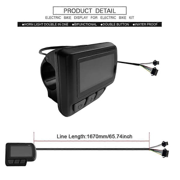 24V 36V 48V Ebike Panel LCD Display med USB til Elektrisk Cykel Scooter EN06 med SM Konnektor