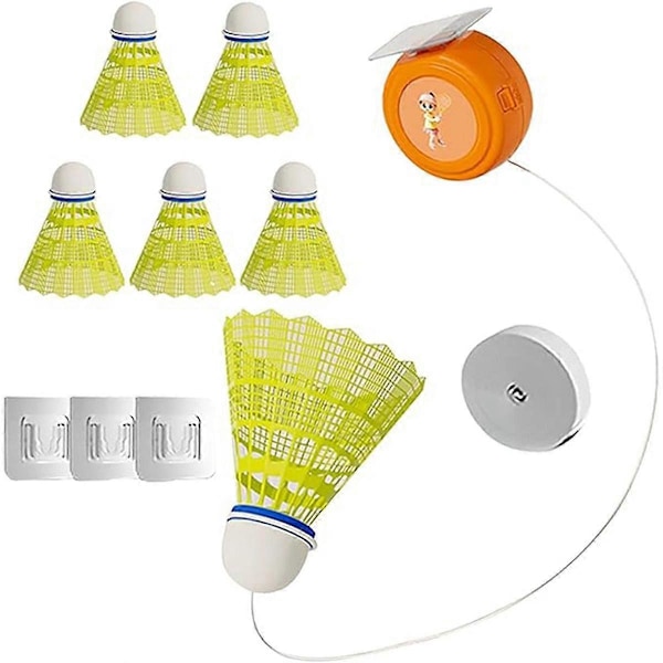 Badmintonträningsverktyg, Badminton Rebound Trainer Elastiskt Badminton Träningsset Portabel Badminton Träningsanordning B