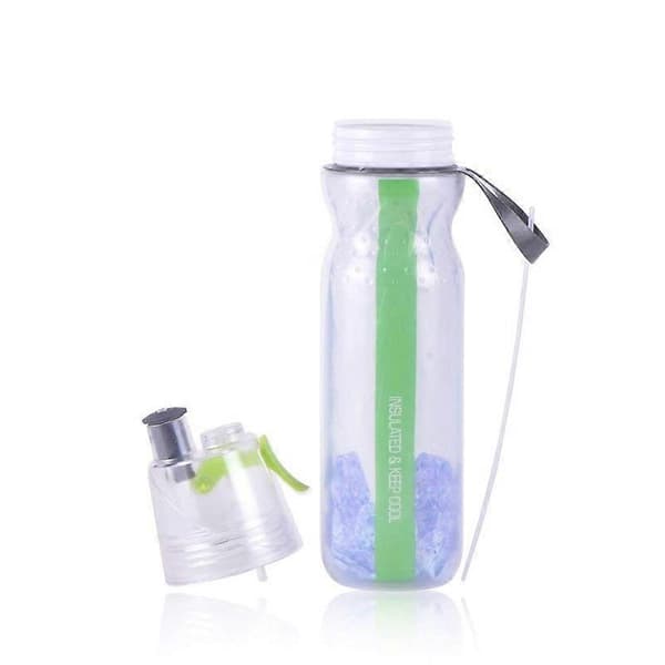 Vattenflaskor Isolerad Mist Spray Vattenflaska Dubbla Lager Iskall Flaska Sport Utomhus Drickskanna Grön