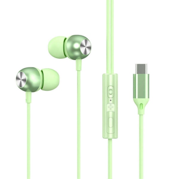 Trådbundna hörlurar In-ear Ergonomisk Djup Bas Type-C Linjekontroll Brusreducering Universal Stereo Ljud Mobiltelefon Hörlurar Gaming Wear