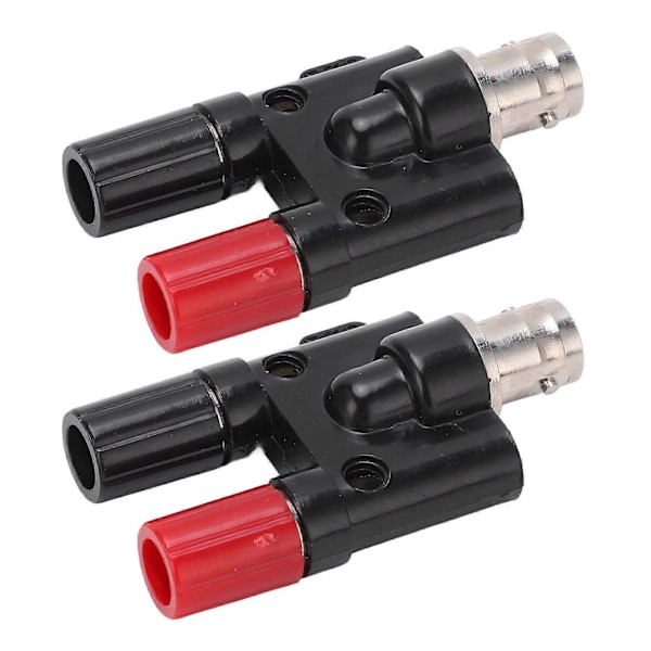 2 stk. BNC hun til 4 mm dobbelt bananstik bindende stolpe RF koaksial splitter adapter konnektor