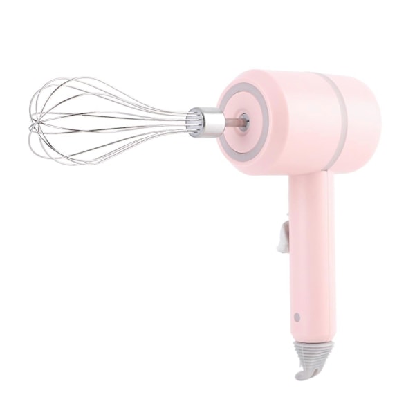 Elektrisk Sladdlös Handmixer 3 Hastigheter Köksmixer 20W med Visp för Bakning Rosa
