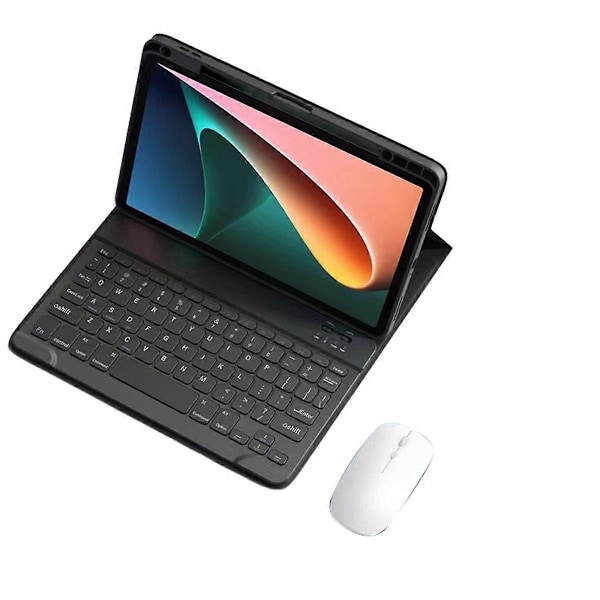 Fodral för Pad 5/5 Pro 11 tum Avtagbart Platt Surfplattefodral med Tangentbordsöverdrag Svart
