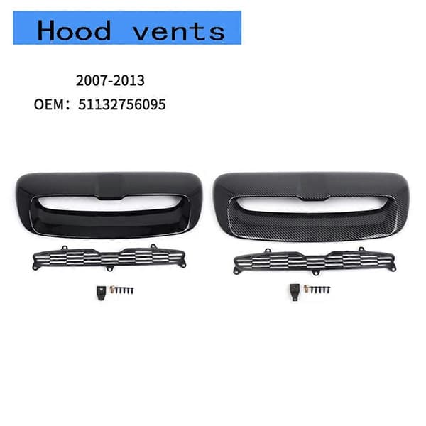 Karbonfiberstil for S R55 R56 R57 R58 2007-2013 Luftinntaksventilhette for panser