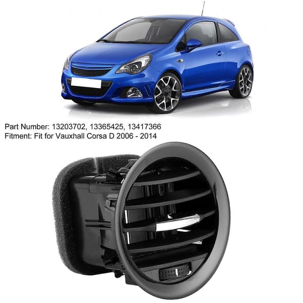 Luftkondisjoneringsuttak Rund Luftventil 13203702 Erstatning Passer for Vauxhall Corsa D 2006 ? 2014