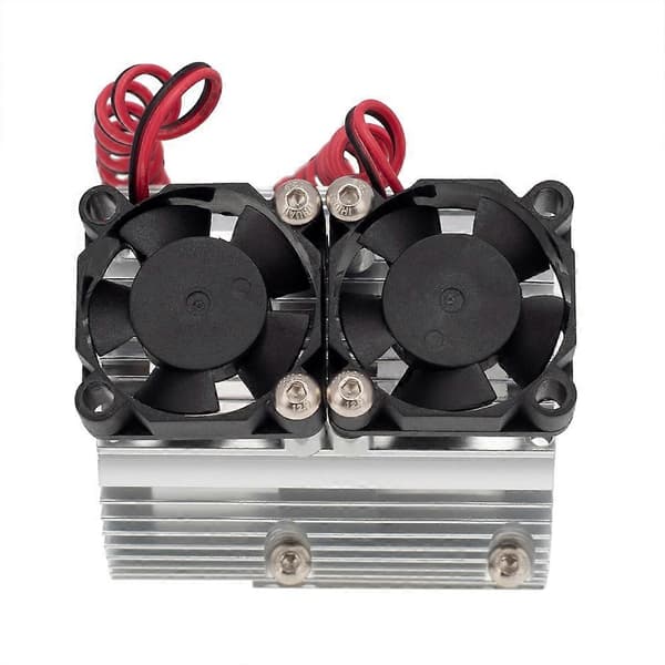RC Bil 41-43mm Dobbelt Ventilator Motor Radiator Køleplade til Høj Hastighed 1:8 Motor SUMMIT Big S E- , Sølv