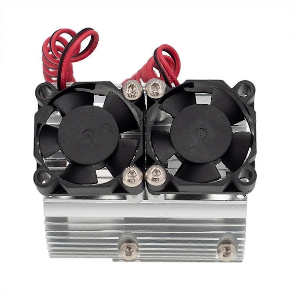 RC Bil 41-43mm Dubbel Fläkt Motor Kylare Kylfläns för Hög Hastighet 1:8 Motor SUMMIT Big S E- ,Silver