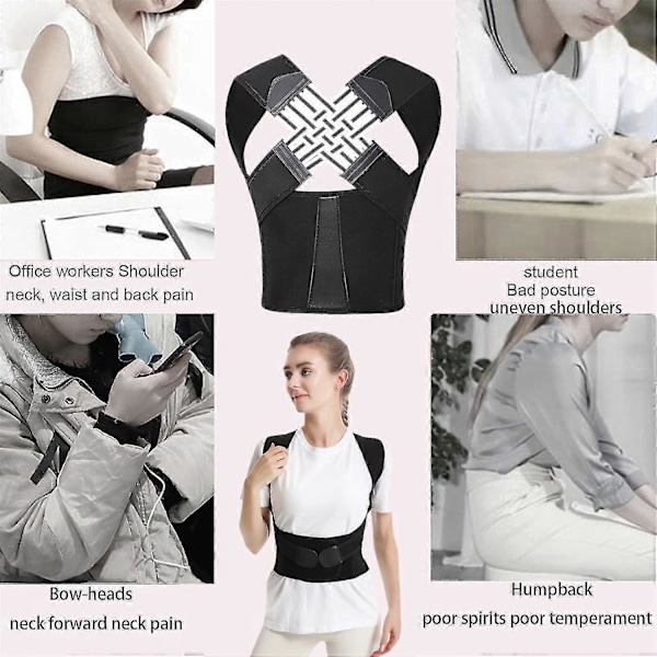 Justerbar Ryggstöd Hållningskorrigerare Män och Kvinnor, Skolios Nedre Ryggstöd, Förbättra Ländryggsstöd Bälte Lindra Smärta i Nedre Ryggen 2XL