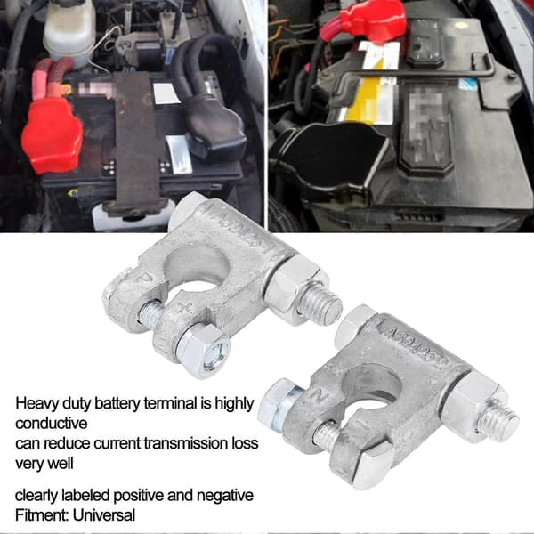 2 stk. Batteriledning Terminal Kit Kraftig Batteriterminal Top Post Autodele Universal til Bil Lastbil RV