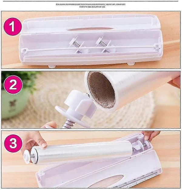 Matpapir- eller aluminiumsfoliedispenser i hvit, plast, 30 cm G