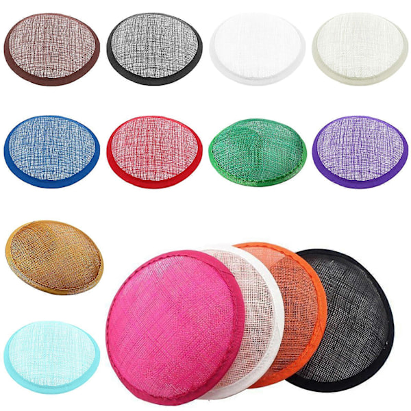 Kvinnor Sinamay Cocktail Hatt Fascinator Rund Bas Hattmakeri DIY Hantverkstillbehör Qinhai