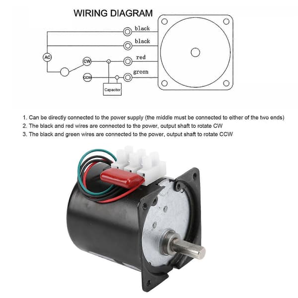 AC Synkronmotor 14W Permanent Magnet Långsam Hastighet 2-Vägs Hög Torsion Central Axel XD60KTYZ-AC-S1