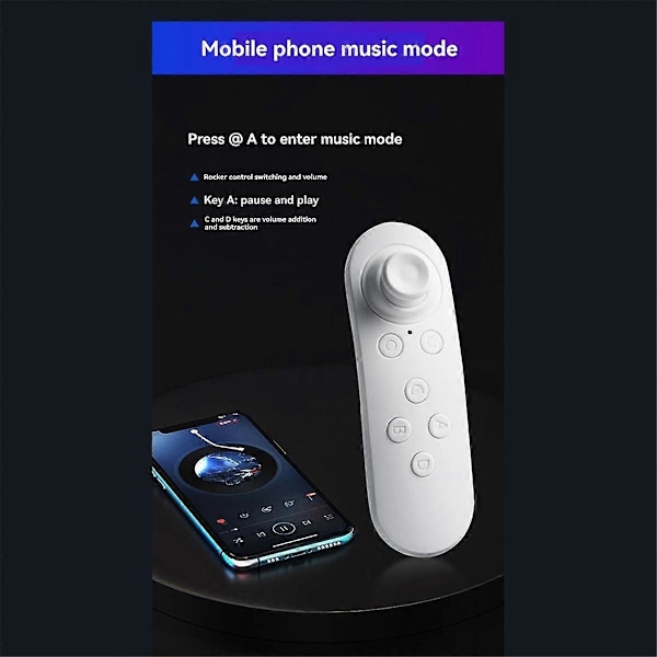 Bluetooth Trådløs VR Fjernkontroll Spillkontroller Joystick Gamepad Somatosensorisk Fjernkontroll Svart