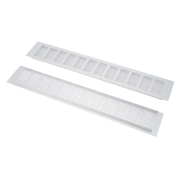 2 st Luftventilationsgaller Aluminiumlegering Rektangulär Ventilationsplatta för Skåp Skoskåp Garderob 80x500mm