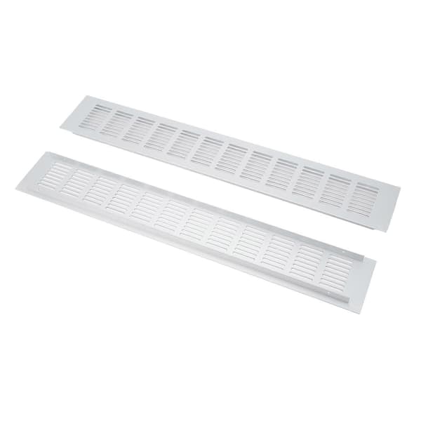 2 stk. Luftventilationsgitter Aluminiumlegering Rektangulær Ventilationsplade til Skab Skoskab Garderobe 80x500mm