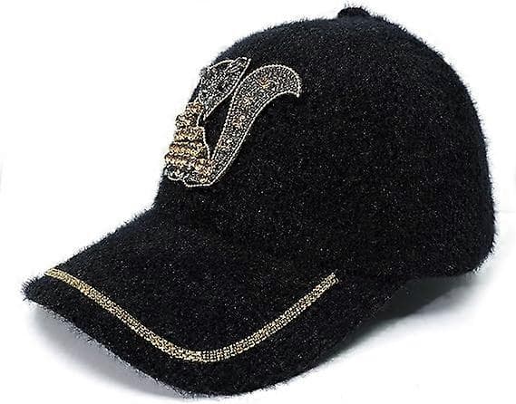 Basebollkepsar för kvinnor med bling strassbokstäver, räv, fjäril