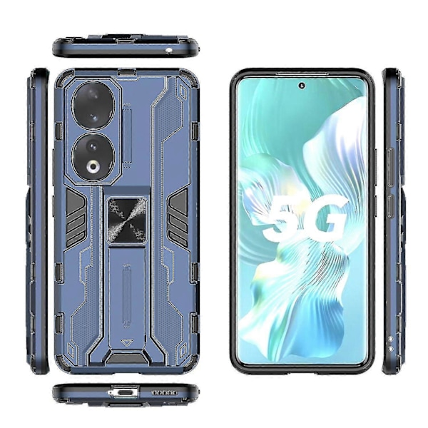 Stöttåligt mobilskal med stativ för Honor 90, hård PC + mjukt TPU skyddsfodral Blue