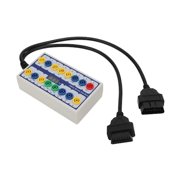 OBDII Breakout Box OBD2 Protokolldetektor med Diagnostikkabel Universal för Bil OBD Linjesignalöverföring