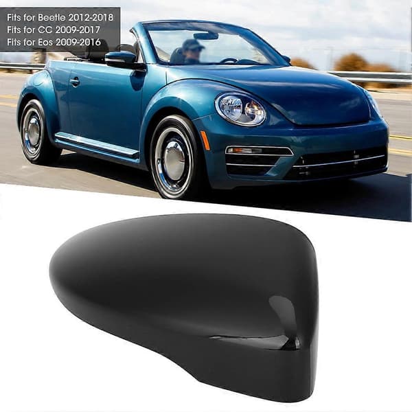 Blank Svart Sidespeildeksel 3C8857537 3C8857538 Passer for Beetle / CC / Eos Venstre Side