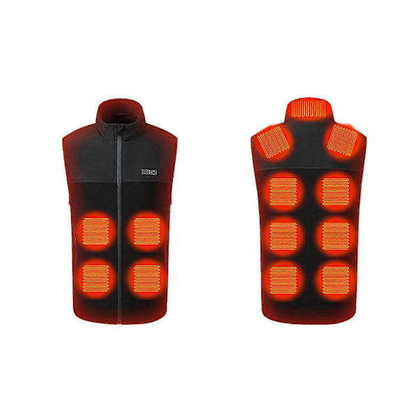 Oppvarmet fleecevest for menn, 13 varmesoner 3XL