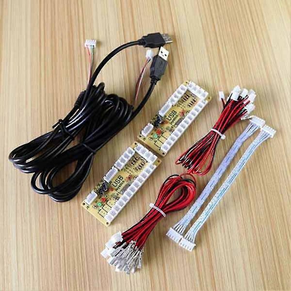 2X Noll Fördröjning Arkad DIY Kit USB Encoder PC till Joystick för 5pin Joystick & 2.8mm Knapp