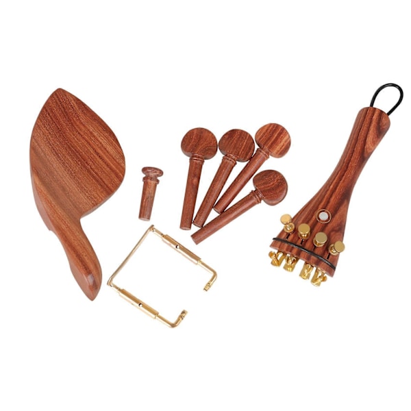 4/4 Violin Delar, Jujube Trä Violin Hakstöd med Stämskruvar Stall Ändpinne Violin Tillbehör