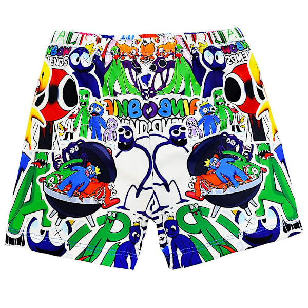 4-8 År Barn Roblox Rainbow Friends Kortärmad Topp+shorts+badmössa Sommar Baddräkt Badkläder Gåvor 6-7 Years