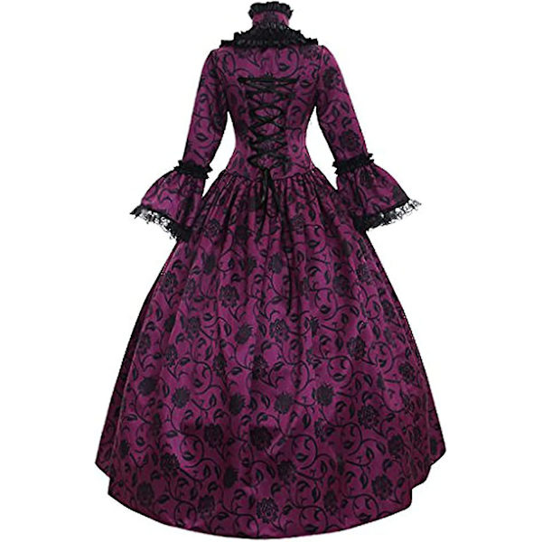 Snabb Leverans Noble Klänningar Damklänning Plus Size Medeltida Balklänningar Eleganta Kostymer För Kvinnor Viktoriansk Klänning 4 färger Purple 4XL