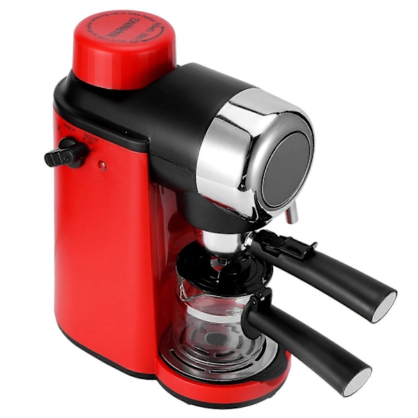 0.24L Kaffemaskine Mini SemiAutomatisk 5Bar Pumpe Mælkeskummer Kaffemaskine Rød