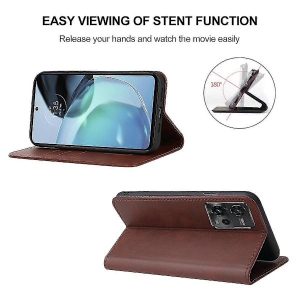 Til Motorola Moto G72 Magnetisk Lukning Læder Telefon Cover