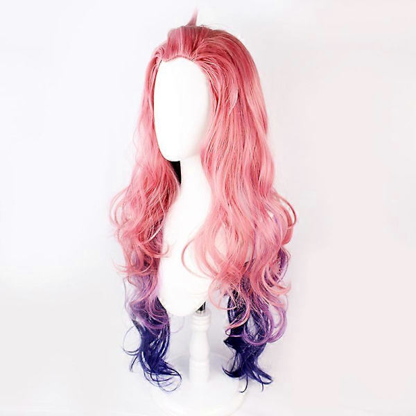 Pink Evolution Blå Lila Lolita Lång Lockig Hårnålshästsvans Cosplayperuk