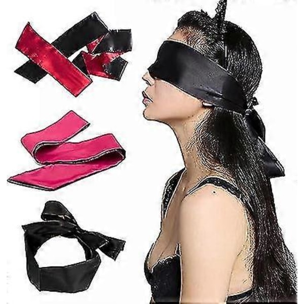 Sexet Øjenbind, satin Søvnmaske, satin Maske Søvn Øjenbind, Søvn Øjenbind Til Voksne Par Forelsket 150x7.5cm