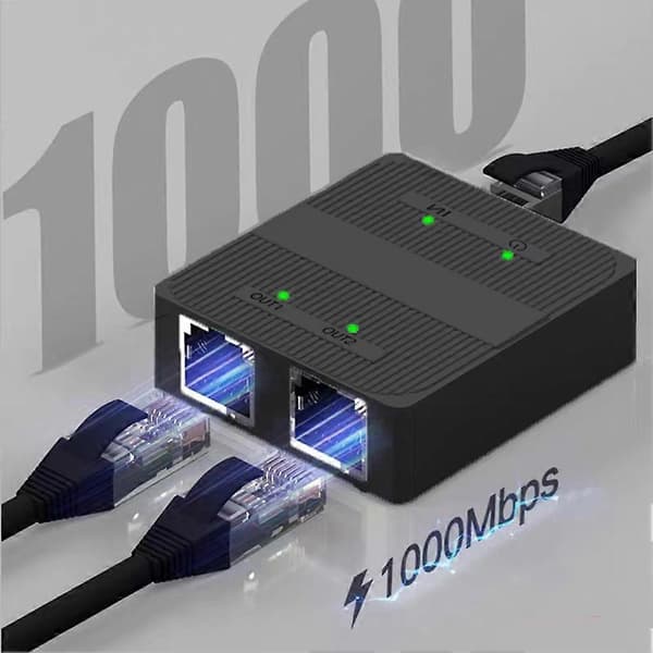 RJ45 Gigabit Ethernet Switch Splitter 1000Mbps Netværkskabel Vælger Mini Netværk Switch til PC Laptop TV Boks Router