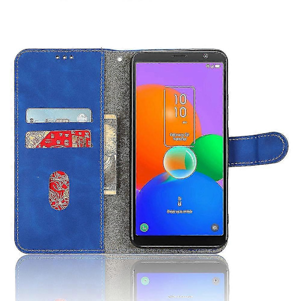 Til Tcl 403 Mobiltelefon Etui Stativ Tegnebog Stødsikker Tpu+pu Læder Telefon Cover Blue