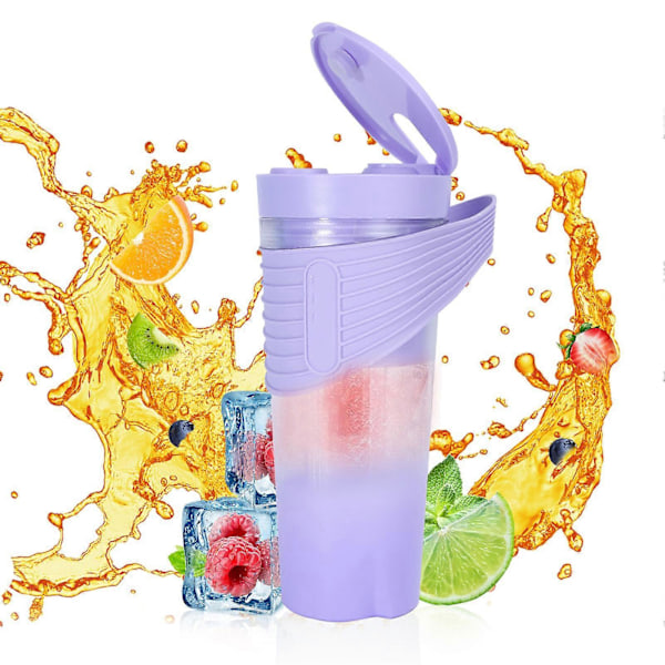 Portabel Blender för Shakes och Smoothies 4000mAh Typ C Uppladdningsbar 460ml Blender med 6 Blad Kraftfull 22000r/m Juicepress för Resor Gym Kontor