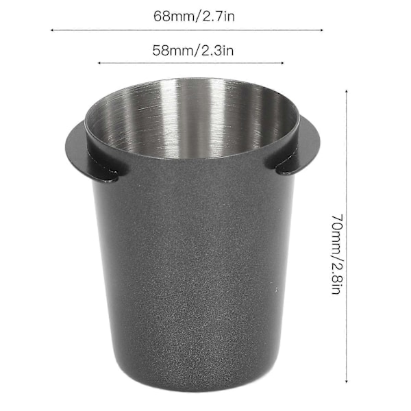 58 mm doseringskop i rustfrit stål, kompatibilitet, polering, kaffedoseringskop, pulverføder til kaffe, sort