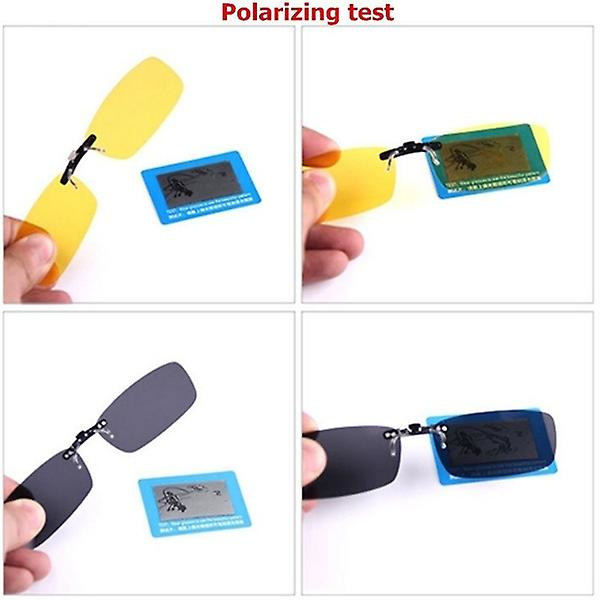 Polariserade Spegel Uv400 Lins Clip On Flip Solglasögon Glasögon Yellow green flim