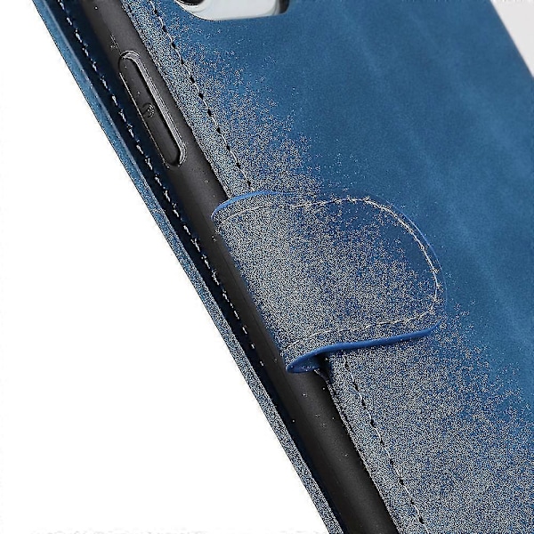 För Nokia C22 Läder Flip Fodral Plånbok Mobilskal Retro Textur Mobiltelefonskal Med Ställ Blue
